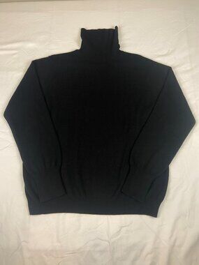 Castlerig 100% Pure Cashmere Turtleneck Sweater | Size Large | Black